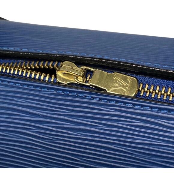 LOUIS VUITTON Soufflot Toledo Blue Epi Handbag W Pouch EUC - Picture 12 of 14